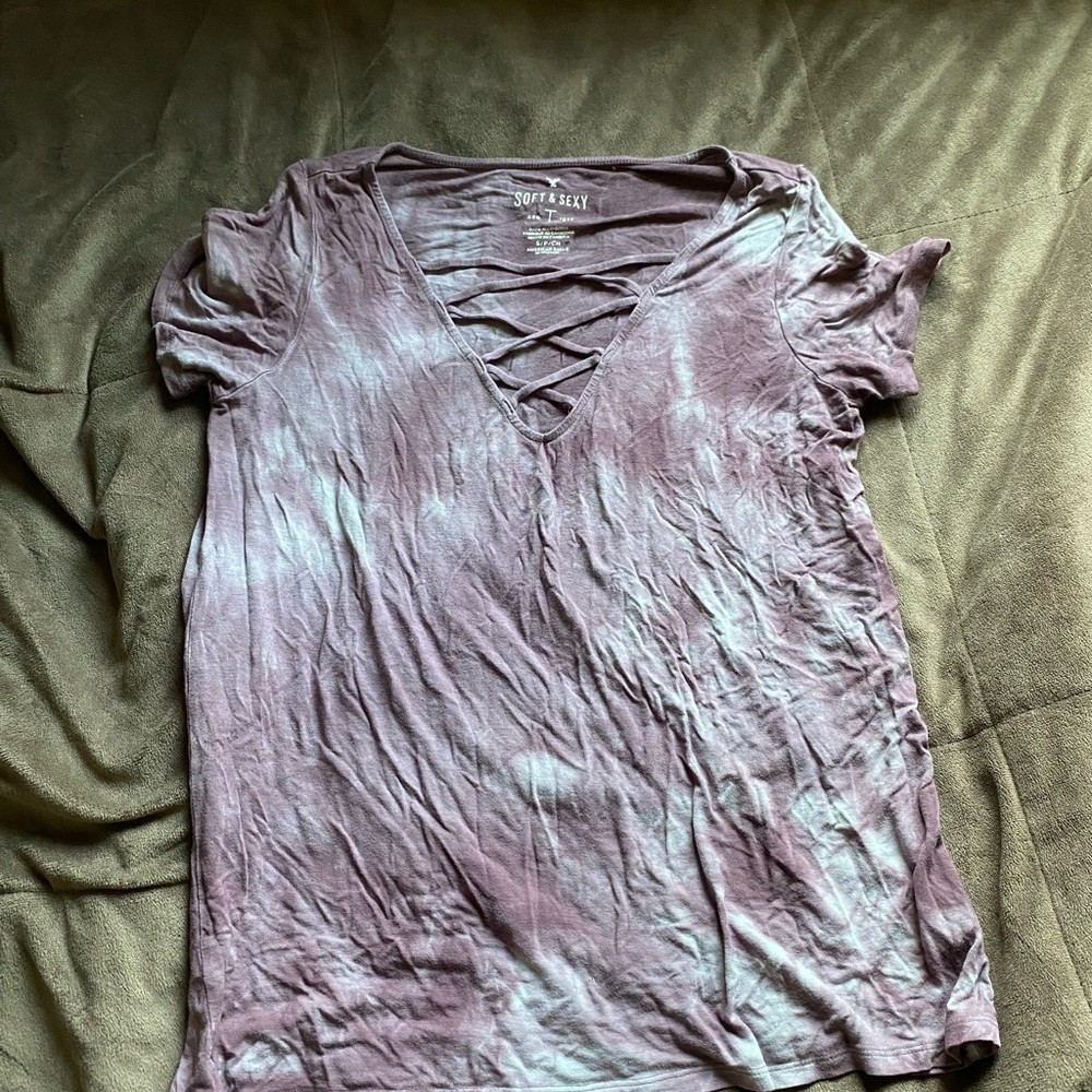 American Eagle purple tie-dye t-shirt